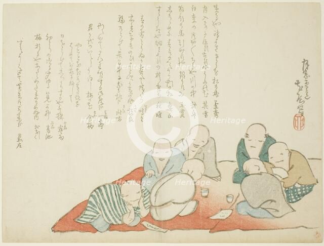 Meeting of a Poetry Club, c. 1860. Creator: Fujii Teisa.