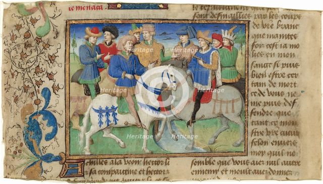 Meeting of Achilles and Hector, c. 1450 - 1460. Creator: Master of Girart de Roussillon.