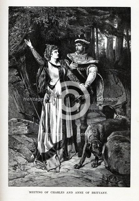 Meeting of Charles and Anne of Brittany, 1882. Artist: Brend'amour, Richard (1831-1915)