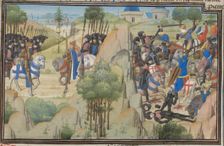 Meeting of Conrad III of Germany and Louis VII of France. Miniature from the Historia by William of Tyre, 1460s. Artist: Anonymous