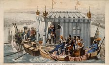 Meeting of Emperors Alexander I of Russia and Napoleon I of France at the Neman near Tilsit on July Artist: Debret, Jean-Baptiste (1768-1848)