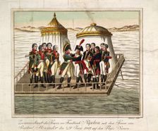Meeting of Emperors Alexander I of Russia and Napoleon I of France at the Neman near Tilsit, 1807. Artist: Anonymous