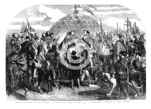 'Meeting of Henry VIII and Francis I. at Ardres - The Field of the Cloth of Gold', 1520, (1855). Artist: Sir John Gilbert.