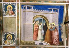 Meeting of Joachim and Anne at the golden gate 1305 - 1306, fresco by Giotto