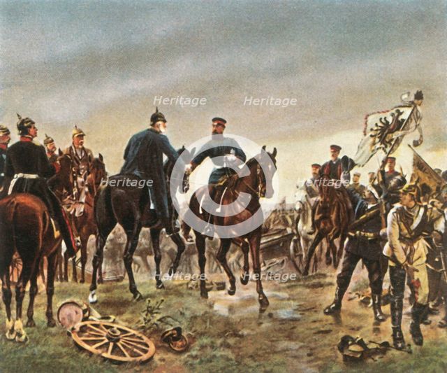 Meeting of King Wilhelm I and Crown Prince Friedrich Wilhelm at...Königgrätz, 3 July 1866, (1936). Creator: Unknown.