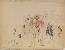 Meeting of Maharaja Sher Singh of Punjab and British Ambassador Clark in 1842, 1842. Artist: Saltykov, Alexei Dmitriyevich (1806-1859)