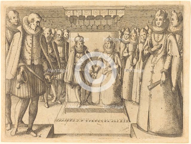 Meeting of Margaret of Austria and Philip III, 1612. Creator: Jacques Callot.