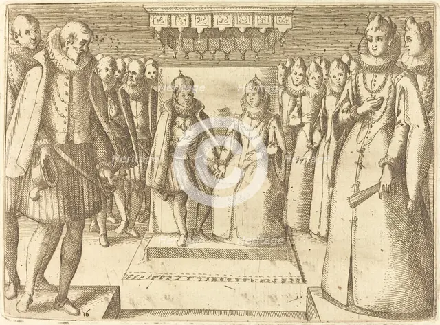 Meeting of Margaret of Austria and Philip III, 1612. Creator: Jacques Callot.