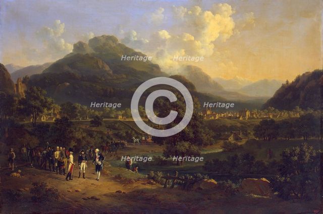 Meeting of Napoleon with the Ambassadors of the Austrian Emperor near Leoben (Steiermark) on 7 April Artist: Lecomte, Hippolyte (1781-1857)