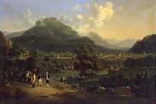 Meeting of Napoleon with the Ambassadors of the Austrian Emperor near Leoben...7(18) April, 1797. Creator: Hippolyte Lecomte