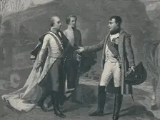 Meeting of Napoleon and Francis I after Austerlitz 1805, (1896). Artist: M Haider