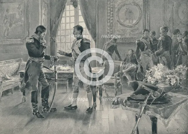 'Meeting of Napoleon and Tolstoi in Paris, 1807', (1896). Artist: Unknown.