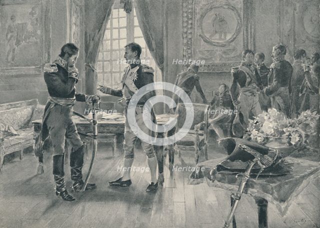 'Meeting of Napoleon and Tolstoi in Paris, 1807', (1896). Artist: Unknown.