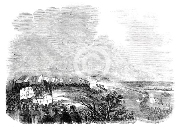 Meeting of pitmen, on Pittington Hill, 1844. Creator: Unknown.