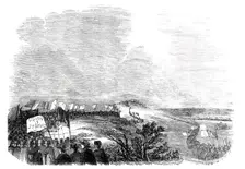 Meeting of pitmen, on Pittington Hill, 1844. Creator: Unknown
