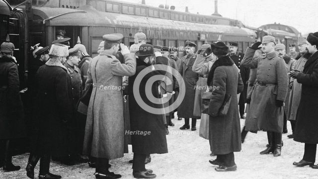 Meeting of Russian and Austro-Hungarian Military Officers in Brest-Litovsk, 1918, 1918.