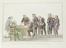 Meeting of sailors of the speronaras from Malta, at Catania, 1778. Creator: Louis Ducros