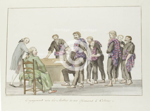 Meeting of sailors of the speronaras from Malta, at Catania, 1778. Creator: Louis Ducros.