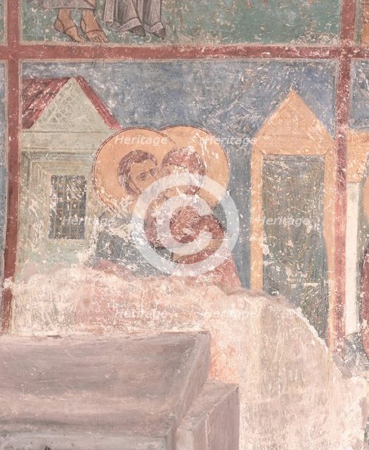 Meeting of Saints Joachim and Anne at the Golden Gate, 12th century. Artist: Ancient Russian frescos  