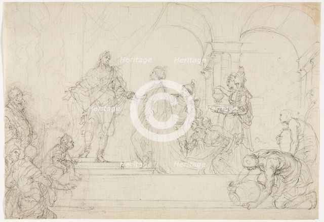 Meeting of Solomon and Queen of Sheba. Creator: Francesco Solimena (Italian, 1657-1747).