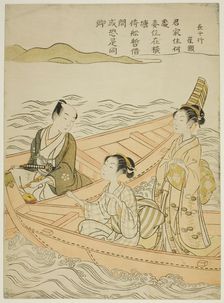 Meeting on the River (parody of Hakurakuten), c. 1767. Creator: Suzuki Harunobu