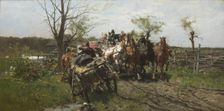 Meeting on a Bridge, 1884. Creator: Jozef Brandt