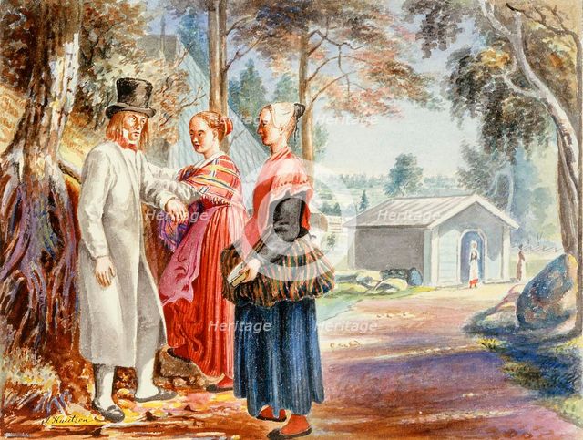 Meeting on a church trip, 1830-1899. Creator: Johan Knutson.