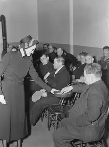 Meeting opens with taking the collection, Salvation Army, San Francisco, California, 1939. Creator: Dorothea Lange