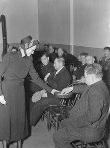 Meeting opens with taking the collection, Salvation Army, San Francisco, California, 1939. Creator: Dorothea Lange