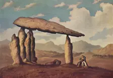 Megalithic Tomb at Pentre Ifan, Pembrokeshire 1835, (1946). Artist: Richard Tongue