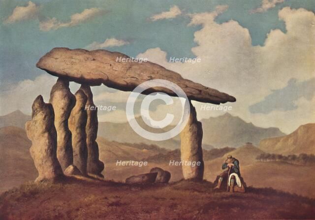 'Megalithic Tomb at Pentre Ifan, Pembrokeshire', 1835, (1946). Artist: Richard Tongue.