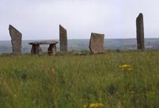 Megalithic Circle and Dolmen, c3rd millennium BC, Stenness, Orkney, Scotland, 20th century. Artist: CM Dixon