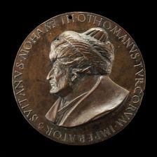 Mehmed II, 1430-1481, Sultan of the Turks 1451 [obverse], c. 1481. Creator: Costanzo da Ferrara