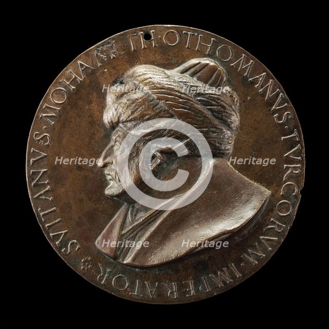 Mehmed II, 1430-1481, Sultan of the Turks 1451 [obverse], c. 1481. Creator: Costanzo da Ferrara.