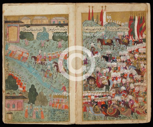 Mehmed III Arrives at the Head of the Victorious Army in Istanbul (From Manuscript Mehmed III's Camp Artist: Turkish master  