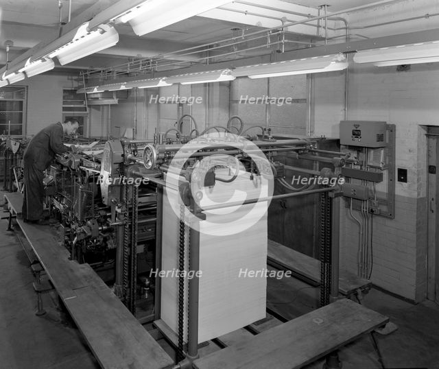 Meilhe two colour printing machine in operation at a printers, Mexborough, South Yorkshire, 1959. Artist: Michael Walters