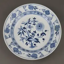 Meissen porcelain plate, onion pattern, 1774-1814. Creator: West European Applied Art