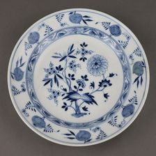 Meissen porcelain plate, onion pattern, 1774-1814. Creator: West European Applied Art