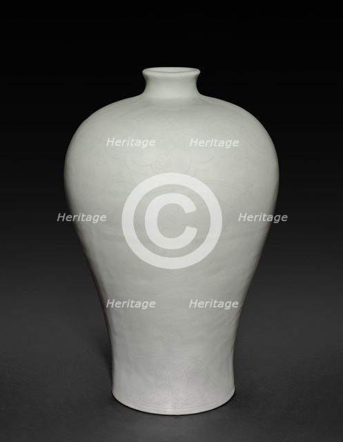 Meiping Vase with Cloud Collars and Peony Sprays, 1403-1424. Creator: Unknown.