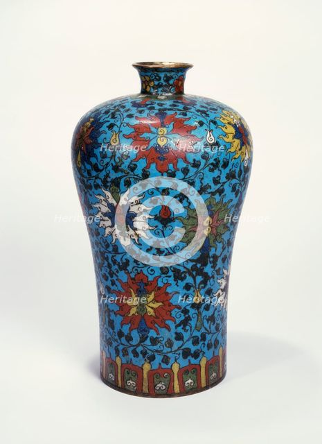 Meiping vase with floral design, late 18th century (possibly). Artist: Unknown.