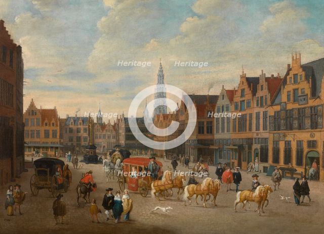 Meirplaats in Antwerp, mid-late 17th century. Creator: Erasmus de Bie.