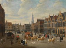 Meirplaats in Antwerp, mid-late 17th century. Creator: Erasmus de Bie