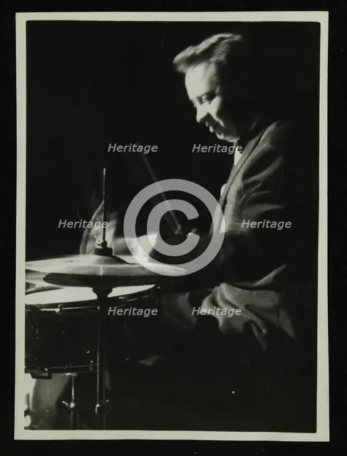 Mel Torme on the drums at the Bristol Hippodrome, 1950s. Creator: Denis Williams.