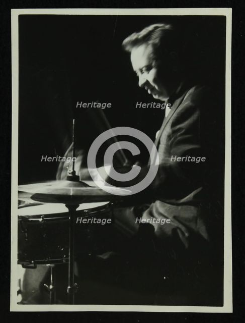 Mel Torme on the drums at the Bristol Hippodrome, 1950s. Creator: Denis Williams.