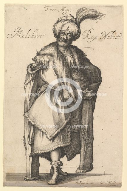 Melchior, after Three Magi series by Jacques Bellange, ca. 1615. Creator: Matthaus Merian.