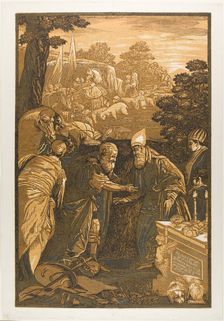 Melchisedech Blessing Abraham, from Opera Selectoria, 1743. Creator: John Baptist Jackson