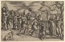 Melchizadek Offering Bread and Wine to Abraham, ca. 1547. Creator: Battista Franco Veneziano