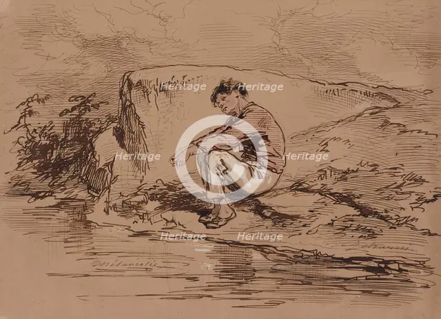 Melancholia, 1852-1866. Creator: Paul Gavarni.