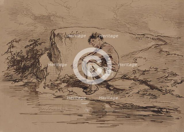 Melancholia, 1852-1866. Creator: Paul Gavarni.