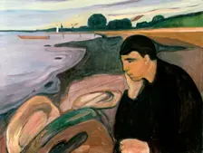 Melancholy 1894-1895. Artist: Edvard Munch